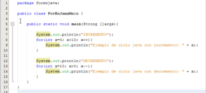 Ejemplo de 'for' en Java