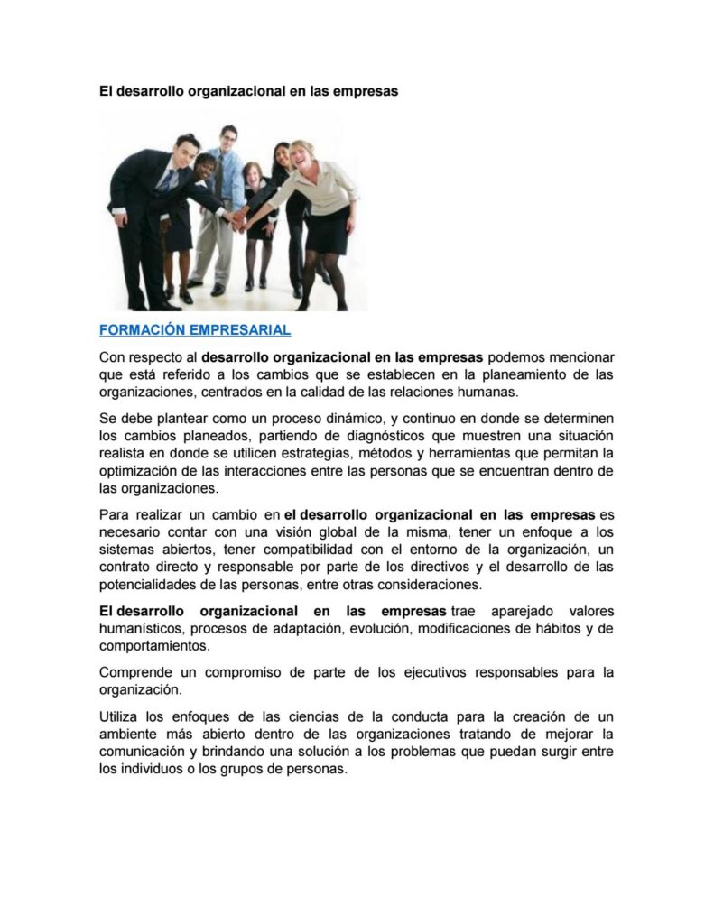 El desarrollo organizacional: una historia de cómo mejorar la eficacia ...